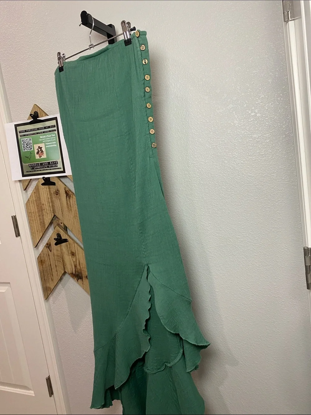 Free People Ruffled Asymmetric  tube dress 15-23”ptp thick gauzy cotton XL 🌿🌵